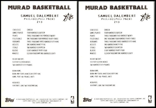 Topps T-51 Murad Samuel Dalembert (2) Card Lot - Almost Gone – Get Yours Befo... - Picture 2 of 2