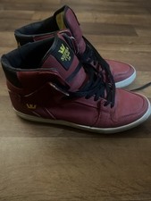 Supra Ftwr Co Red High Top Skate Shoes US Mens 10.5