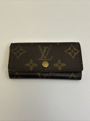  Authentic LOUIS VUITTON Monogram Canvas 4 Key Multicles Holder Case Brown