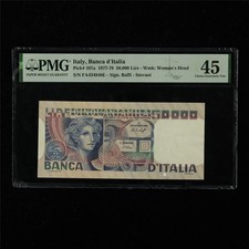 1977-78 Italy Banca d Italia 50000 Lire Pick#107a PMG 45 Choice Extremely Fine