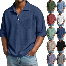 Men's Polo Shirt Casual Short Sleeve Golf Shirt Summer Vacation Beach Shirts