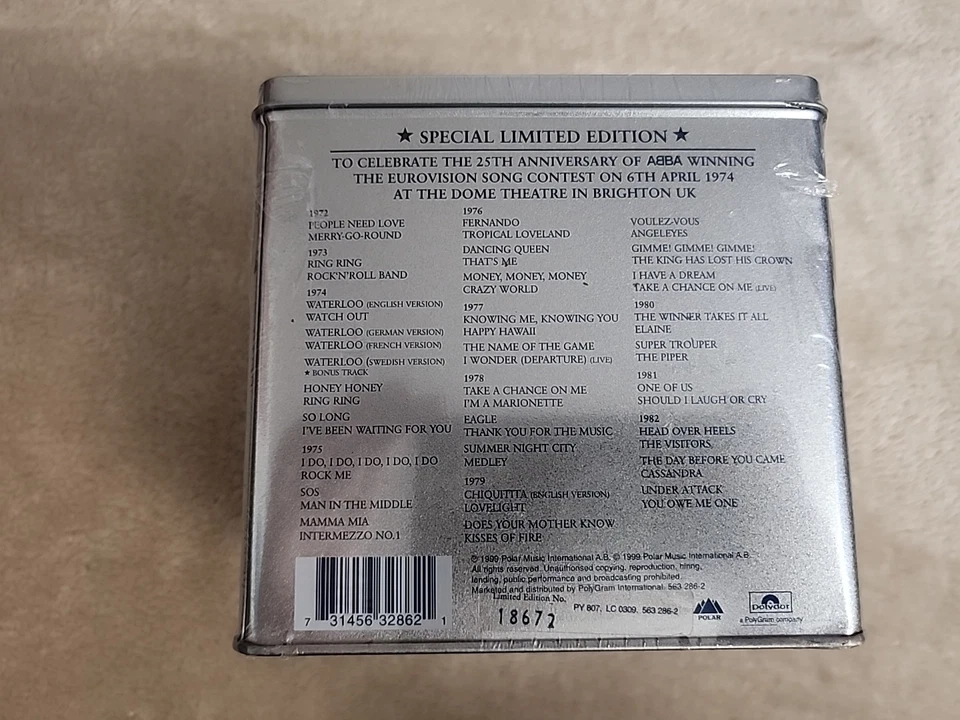 ABBA Singles Collection 1972 - 1982 Special Limited Numbered Box, CDs, Unopened - Image 3 of 4