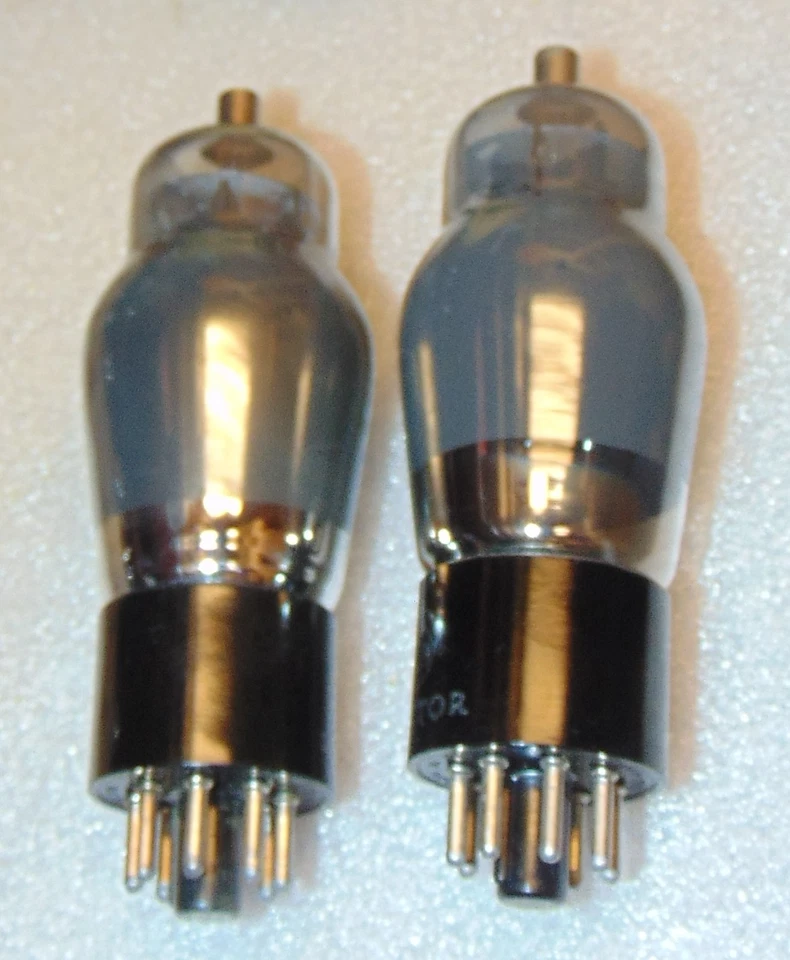 RARO NOS PAR DE TUBOS DE AUDIO 6F8G RCA VICTOR VT-99 CON ADAPTADOR VT-231 6SN7GT Foto 3 de 3