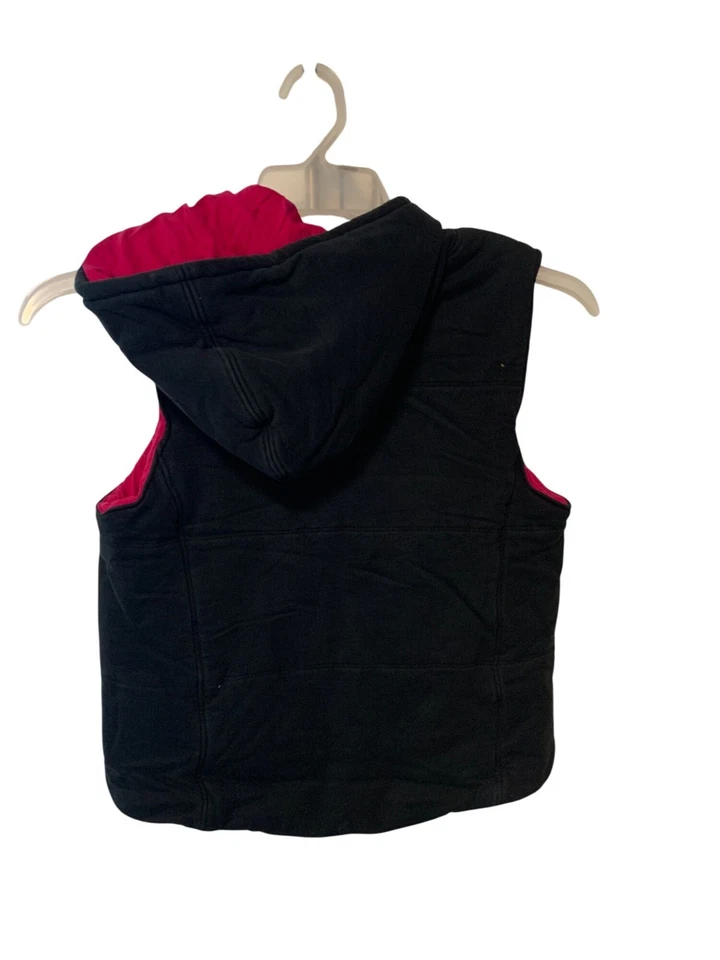 Chaps Niñas Talla XL 16 Negro Invierno Chaleco con Capucha Cremallera Completa Puffer Rosa Hinchado Interior Foto 3 de 3