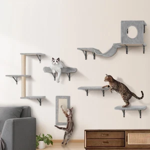 Arbre mural de étagères de chat avec planches à sauter 6