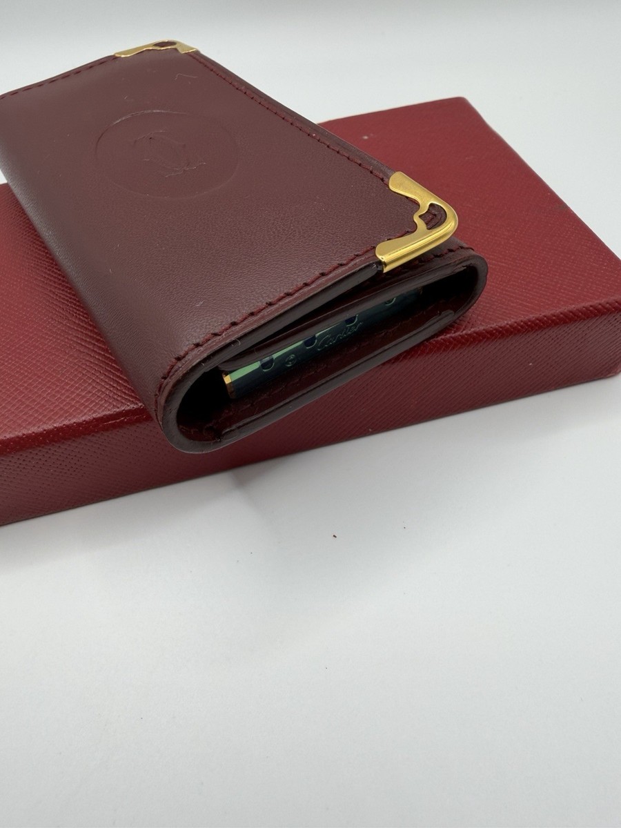 Cartier Bordeaux Leather 4-Key Case Burgundy Red- NEW IN BOX | eBay