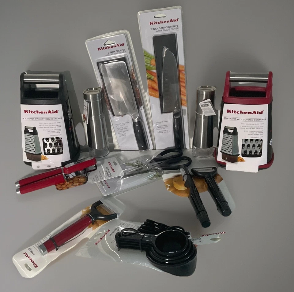 KitchenAid UTENSILES:  BOX GRATER to PEELER SETS ALL IN BLACK OR RED  (HPIA) - Image 3 of 4