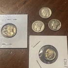 Lot Of 5 Circulated 90% Silver Dimes Mixed Dates And Mint Marks
