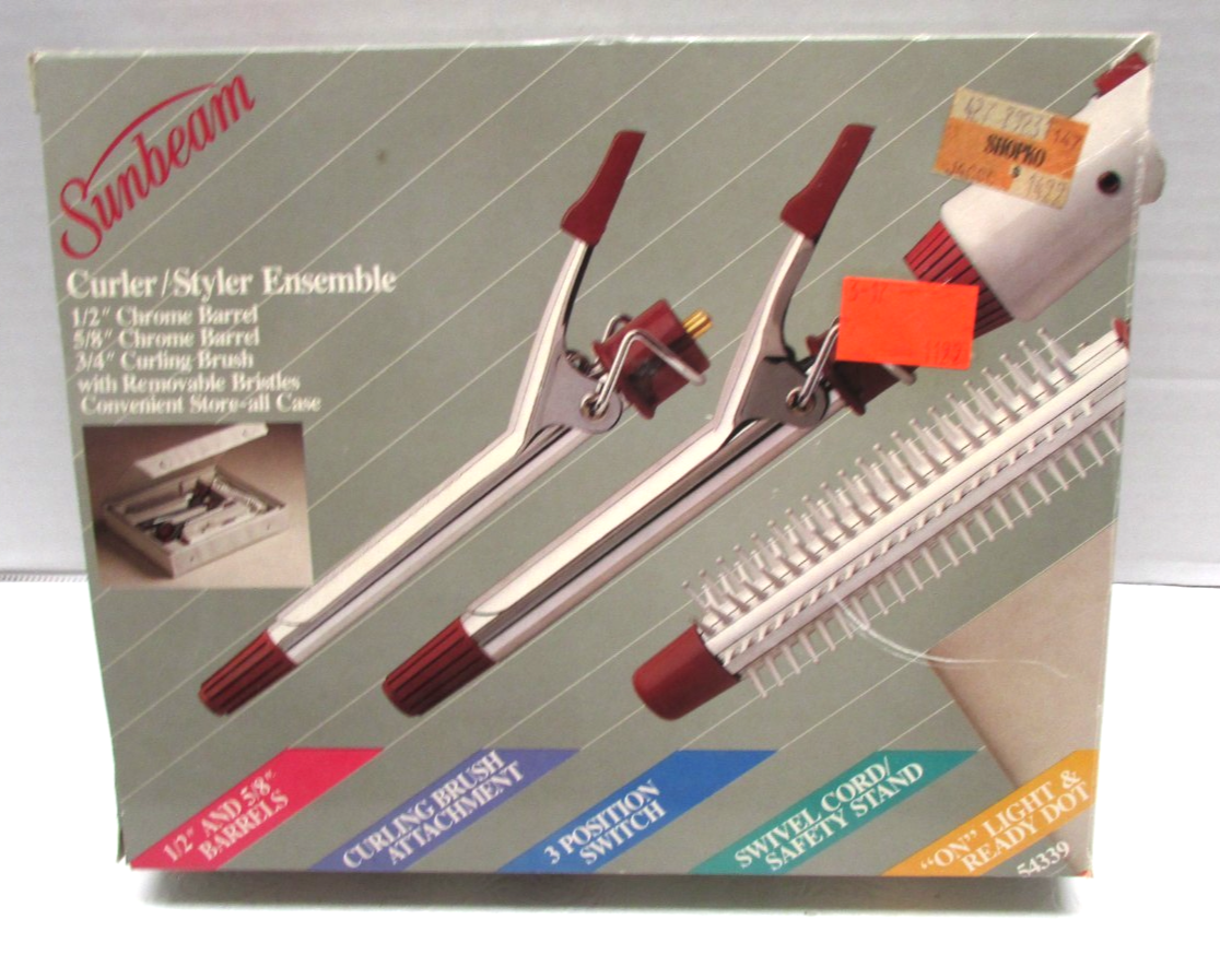 Vintage Sunbeam Curler/Styler Curling Iron Set Travel Case  display picture 2