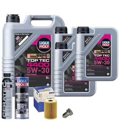 Motoröl 5W30 LIQUI MOLY 8L+MAHLE Ölfilter+Spülung+Cera Tec+Ölablassschraube