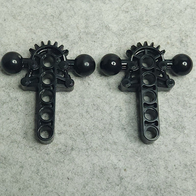 LEGO 47306 Bionicle Hips Lower Torso 7 Tooth Half Gear Black x2