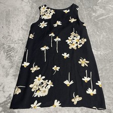 Vintage XYZ Floral 90s Dress Womens Large Black A Line Mod Sheath