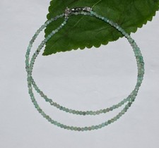 Chrysopras Edelstein Halskette 2 MM Perlen 925 Sterlingsilber 43.2cm
