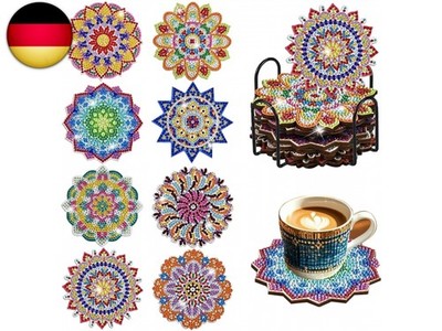 Diamond Painting Erwachsene Untersetzer - 8er Set rutschfeste Mandala Coaster