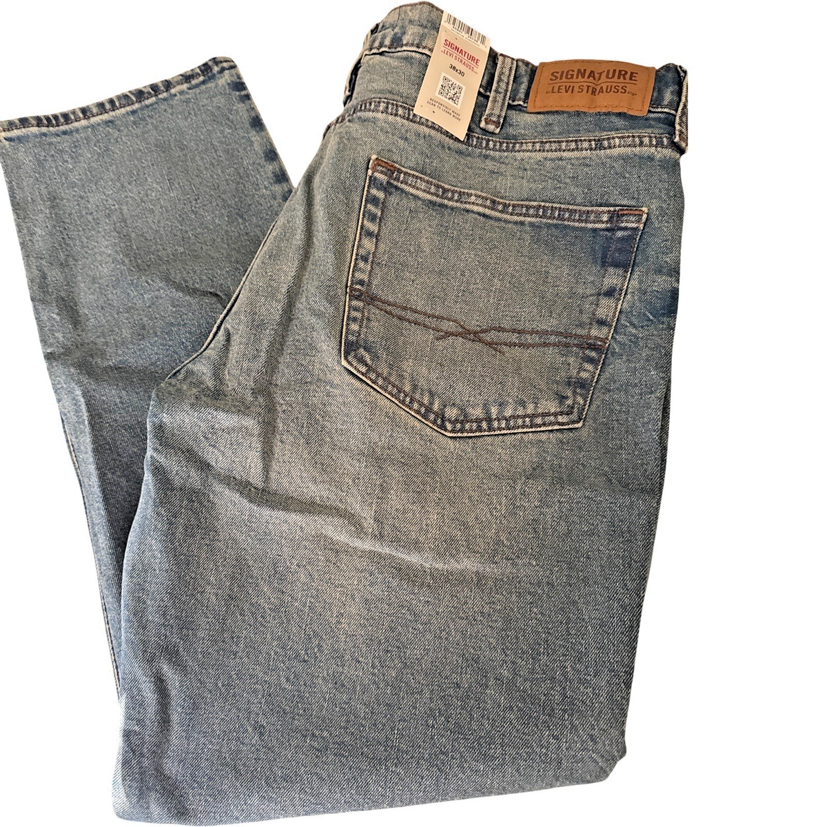 Signature Levi Strauss Men's Jeans 40X30 Blue Slim S37 Premium