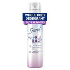 Whole Body Deodorant Spray for Women, Lilac  Waterlily Scent, Aluminum Free Deo