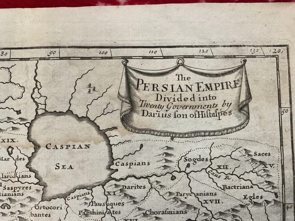 1728 MUITO RARO Mapa Herman Moll, Genuíno, cartografia, O IMPÉRIO PERSA - Imagem 2 de 3