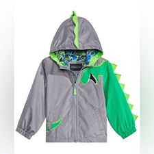 LONDON FOG Carter  s Boys  Dinosaur Wrap-Around Graphic Hooded Windbreaker Size 6
