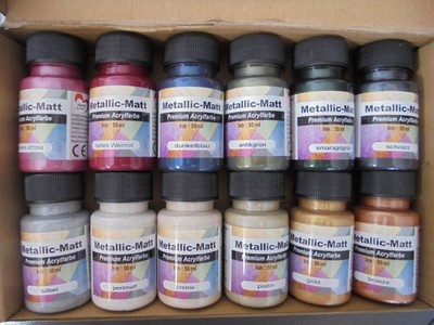 12 METALLIC-MATT ACRYLFARBEN PREMIUM* Neu / K. JITTENMEIER/QVC