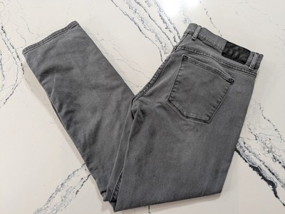 Mott Bow Jeans Mens 35 x 30 Gray Slim Fit Straight Stretch Denim Casual  Pants