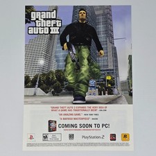 Grand Theft Auto III 3 PlayStation 2 PS2 PC Authentic Magazine Ad