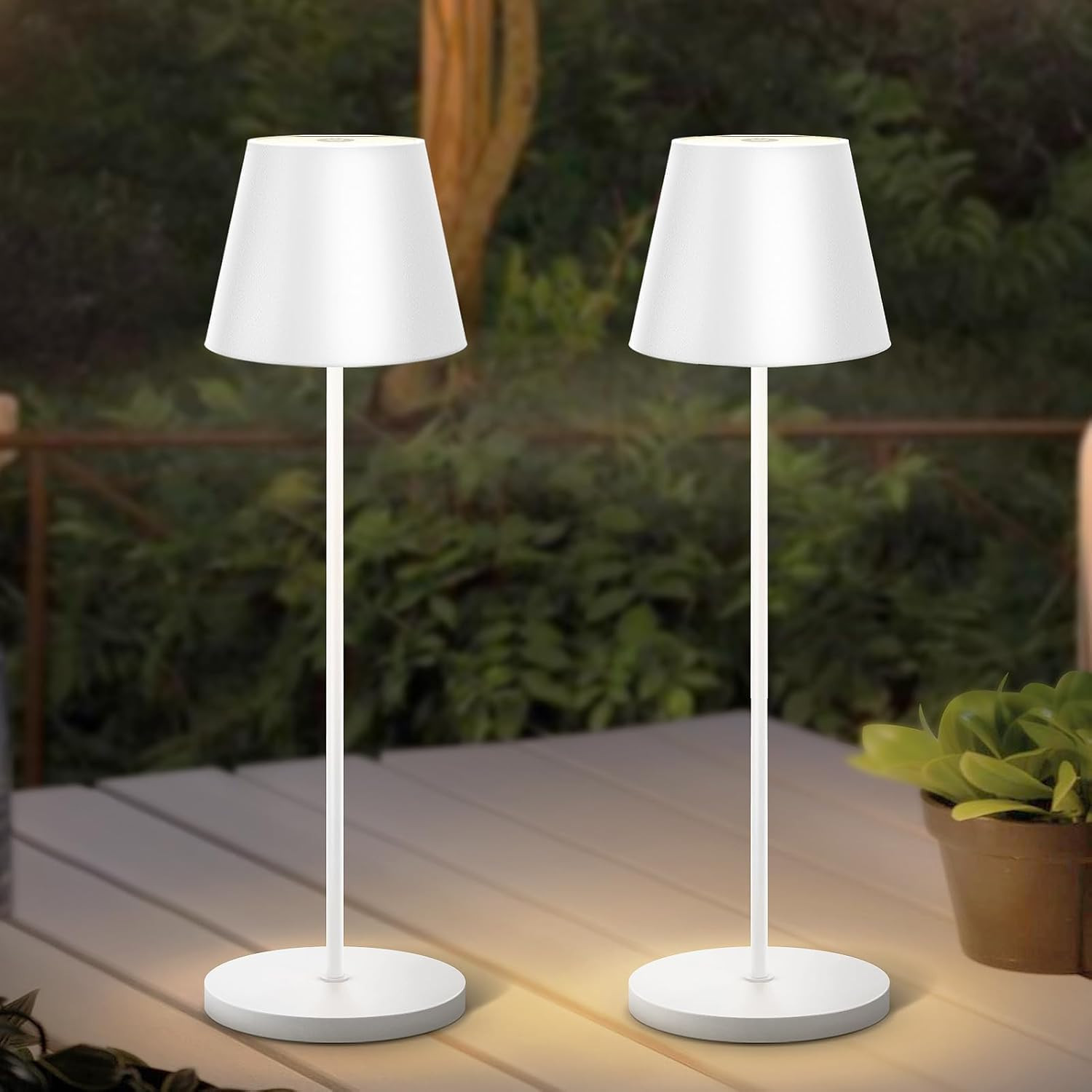 Set 2 Lampade LED Ricaricabili Metallo: Illuminazione Senza Fili Design
