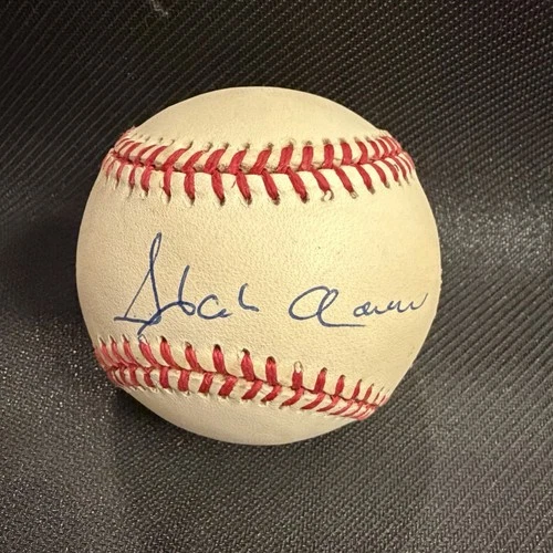 Hank Aaron Signed Official NL Baseball Auto COA Braves HOF