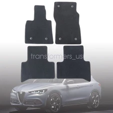 2017-2025 For Alfa Romeo Stelvio Front & Rear Velour Floor Mats Carpet Anti-Slip