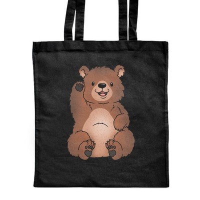 Shopper-Tasche 'Waving Grizzly Bear' klassisch schwarz (ZB00024943)