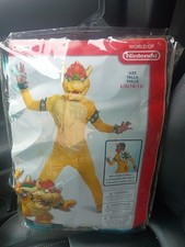 Super Mario Bowser Party Halloween Costume Disguise Deluxe Child Size L 10-12 