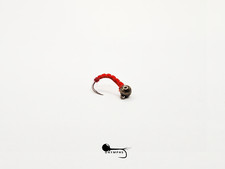 30 pcs Handmade Quality Fishing Flies - Red Midge EuroJig 3.8 mm