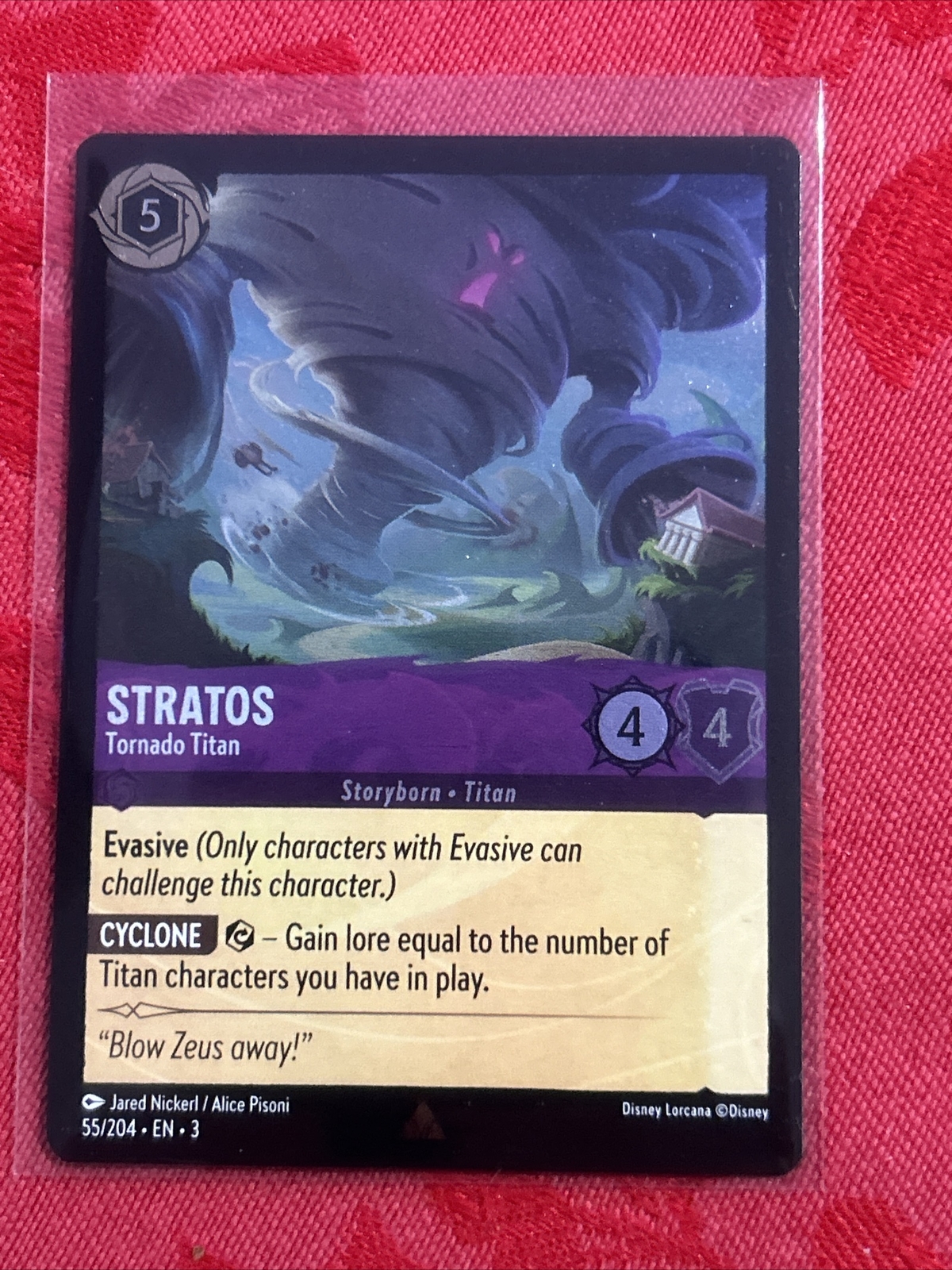FOIL Disney Lorcana Inklands - Stratos - Tornado Titan - 55/204 - Rare MINT FOIL