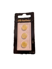 Vintage Small Yellow Dill Buttons 825 Size 7/16 (11mm)