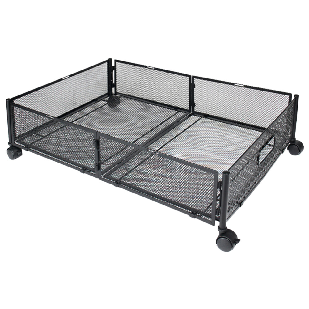 Space-Saving Folding Under-Bed Storage Drawer with Wheels for Efficient Organization-image
