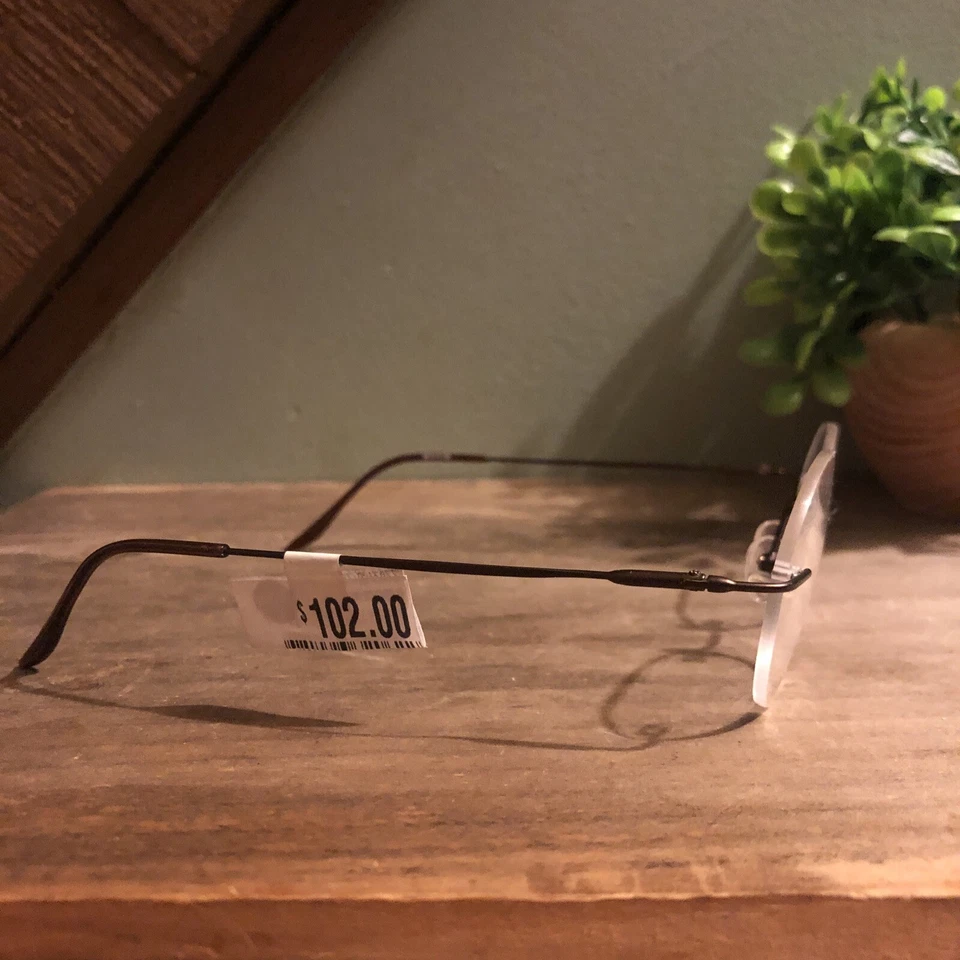 NOVO Óculos Armações de Óculos Naturalmente Sem Aro NR 372 MARROM 50 DE 50-17-135 - Imagem 3 de 4