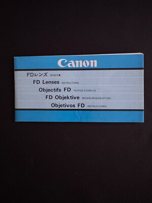 #A1330-Canon FD Lenses, FD Objektive Bedienungsanleitung Anleitung