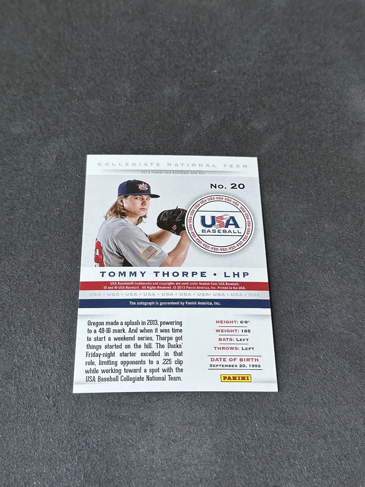Tommy Thorpe 2013 Panini USA Baseball National Team Signatures Auto 358/399 - Image 2 of 2