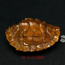 2.4 Inch Old Chinese Boxwood Hand carved Turtle Figure statue Netsuke Collection