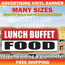 LUNCH BUFFET FOOD Advertising Banner Vinyl Mesh Sign dinner bar restaurant