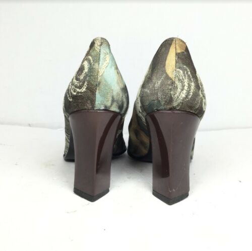 Proxy Women's Floral Heels Square Toe Shoes Green Multicolor Size 8 - Picture 4 of 9