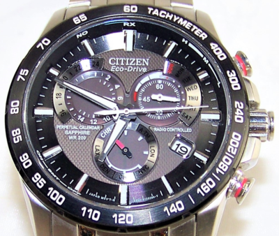 ❣️最初値下げ❣️CITIZEN Eco-Drive クロノグラフソーラークォーツ Citizen E650 Eco-Drive PCAT Blk Dial Stnls Steel Sapphire Glass