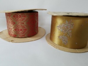 2 Lion Brand Florist Ribbon Water Repellant Christmas 2.75" 40/50 yd roll