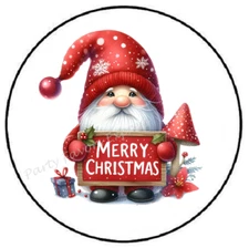 MERRY CHRISTMAS GNOME ENVELOPE SEALS LABELS STICKERS PARTY FAVORS