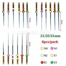 6Pcs Dental Endo Files Root Canal Endodontic NITI Rotary File 21/25/31MM USA