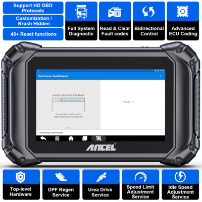 ANCEL V5 HD OBD2 Bidirektionales Diagnosegerät für alle Systeme DPF Regenscan DE