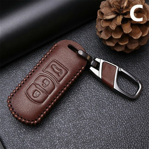 Luxury PU Leather Car Key Case Cover w/ Keychain Special For Mazda 2 3 5 CX4 LB - Picture 5 of 18
