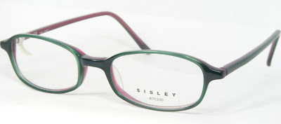 Vintage SISLEY SLY 491 620 GREEN /PLUM EYEGLASSES GLASSES FRAME 49-19-140mm