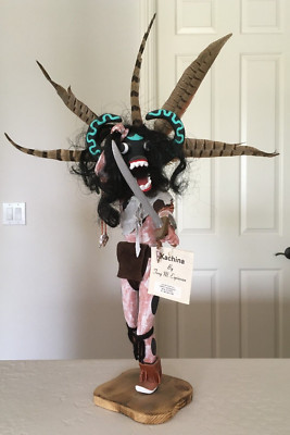 Hopi Awatoui Soyok Taka Monster Man Kachina Doll Tony Espinoza 23'' Excellent