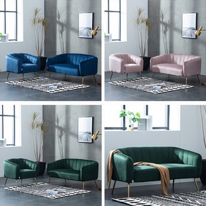 Velvet Fabric 2 Seater Sofa Armchair Tub Sofa Chair Set Couch Settee W Gold Legs Ebay