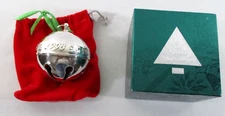 1998 Wallace Silver Sleigh Bell  Annual Christmas Ornament with Box & Pouch